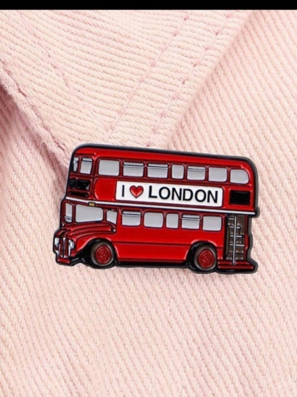 London Bus Brooch Red & Black